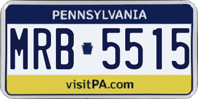 PA license plate MRB5515