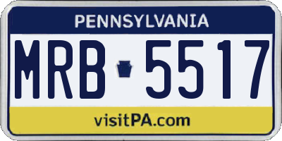 PA license plate MRB5517