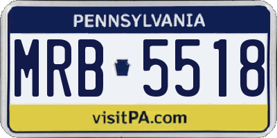 PA license plate MRB5518