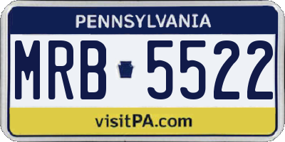 PA license plate MRB5522