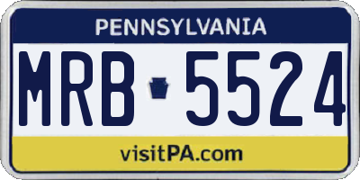 PA license plate MRB5524