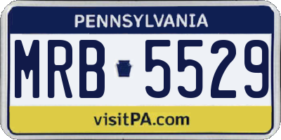 PA license plate MRB5529