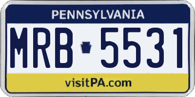 PA license plate MRB5531