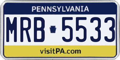 PA license plate MRB5533