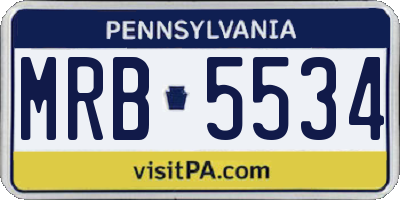 PA license plate MRB5534