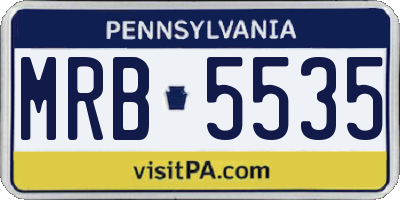 PA license plate MRB5535