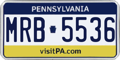 PA license plate MRB5536