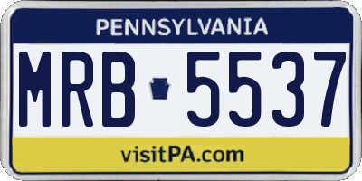 PA license plate MRB5537