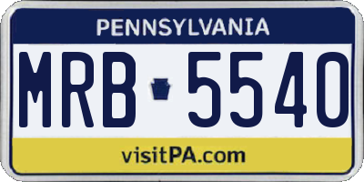PA license plate MRB5540