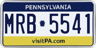 PA license plate MRB5541