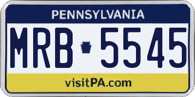 PA license plate MRB5545