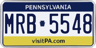 PA license plate MRB5548