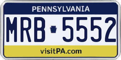 PA license plate MRB5552