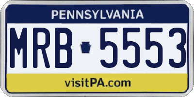 PA license plate MRB5553