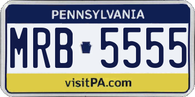 PA license plate MRB5555