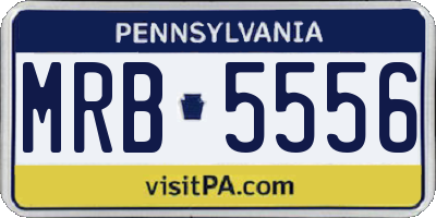 PA license plate MRB5556