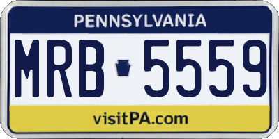 PA license plate MRB5559
