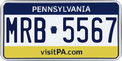 PA license plate MRB5567