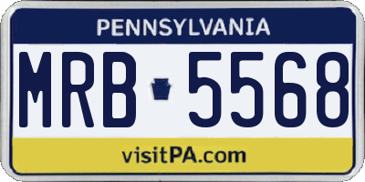 PA license plate MRB5568