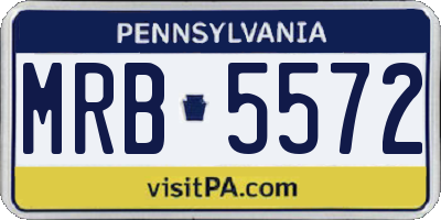 PA license plate MRB5572