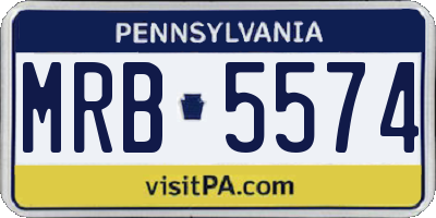 PA license plate MRB5574