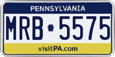 PA license plate MRB5575