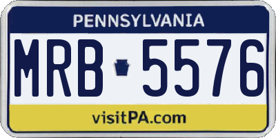 PA license plate MRB5576