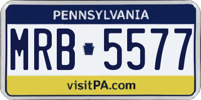 PA license plate MRB5577