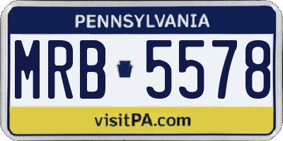 PA license plate MRB5578