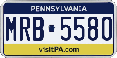 PA license plate MRB5580