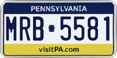 PA license plate MRB5581