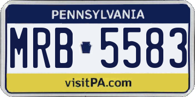 PA license plate MRB5583