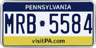 PA license plate MRB5584