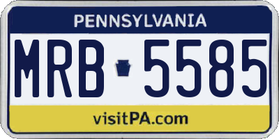 PA license plate MRB5585