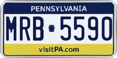 PA license plate MRB5590