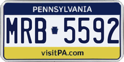 PA license plate MRB5592