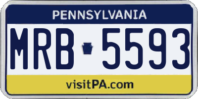 PA license plate MRB5593