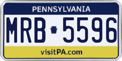 PA license plate MRB5596