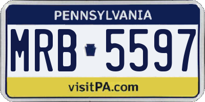 PA license plate MRB5597