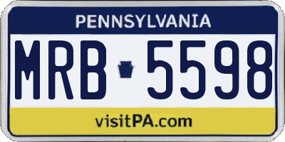 PA license plate MRB5598
