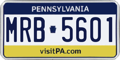 PA license plate MRB5601