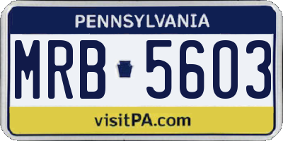 PA license plate MRB5603