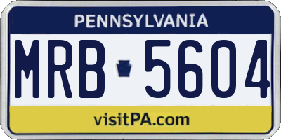 PA license plate MRB5604