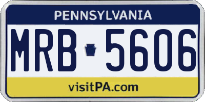 PA license plate MRB5606