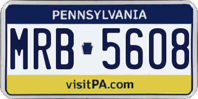 PA license plate MRB5608