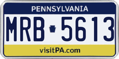 PA license plate MRB5613