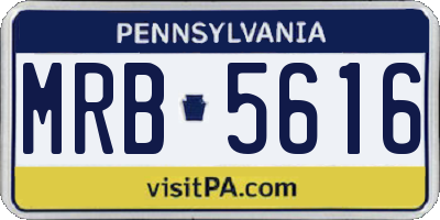 PA license plate MRB5616