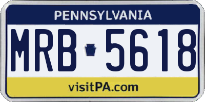PA license plate MRB5618