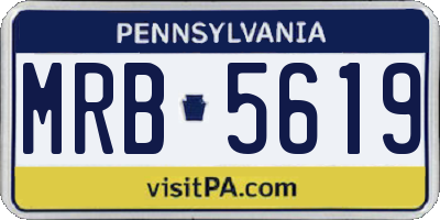 PA license plate MRB5619