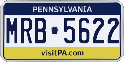PA license plate MRB5622